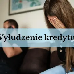 Zrozpaczona kobieta, gdy ktoś wziął kredyt na jej dane. Mężczyzna rozmawia przez telefon w tle.