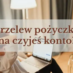 Kobieta z laptopem, zastanawia się nad przelewem pożyczki na czyjeś konto.