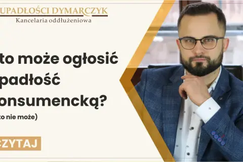 Kto może ogłosić upadłość konsumencką? Dowiedz się, kto kwalifikuje się do oddłużenia. Mężczyzna w garniturze z okularami.