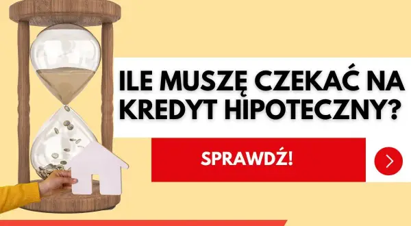 Klepsydra z monetami i domkiem symbolizuje czas oczekiwania. Ile się czeka na decyzję kredytu hipotecznego? Sprawdź!