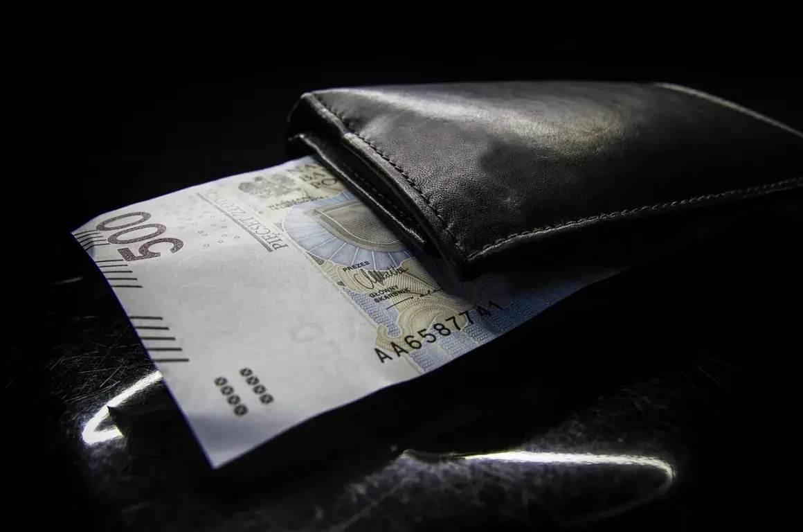 Czarna portmonetka z banknotem 500 zł. Zastanawiasz się, jaki suma limitów kredytowych co wpisać?