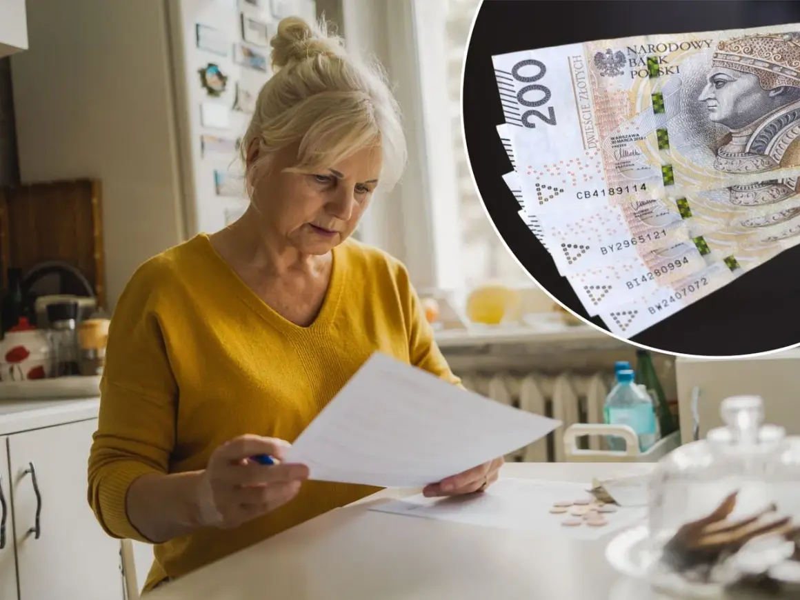 Starsza kobieta analizuje dokumenty, zastanawiając się, jak sprawdzić BIK osoby zmarłej. Obok leżą polskie banknoty 200 zł.