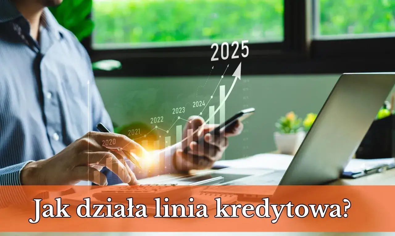 Biznesmen analizuje wykresy wzrostu, planując strategię rozwoju firmy z wykorzystaniem linii kredytowej.