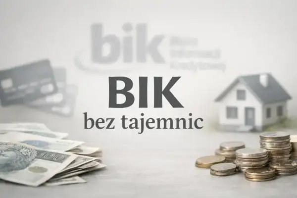 Czy bank może sprawdzić BIK bez mojej zgody? Na zdjęciu pieniądze, karty, dom i napis BIK bez tajemnic.